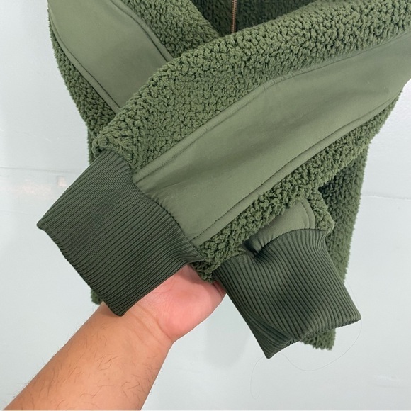 Taylor Stitch Trucker Sherpa Fleece Jacket Green Full Zip Sz‎ 38 - Picture 4 of 7